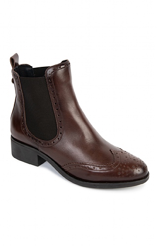 Toni Pons Ladies Leather Brogue Chelsea Boot, Brown