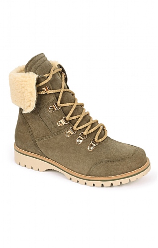 House Of Bruar Ladies 3/4 Lace Up Boot - Olive, Olive