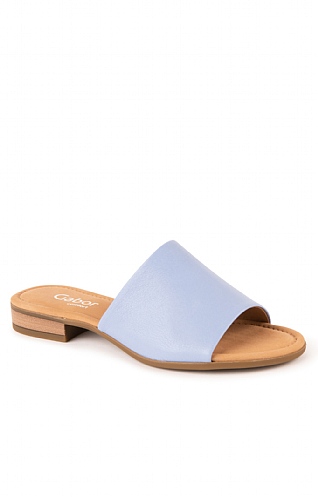 Ladies Gabor Leather Mules, Light Blue