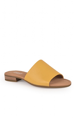 Ladies Gabor Leather Mules, Yellow