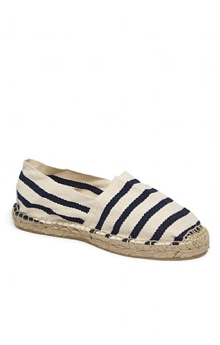 Ladies Toni Pons Stripe Espadrille Shoes, Ecru/Navy