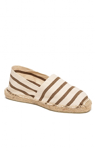 Ladies Toni Pons Stripe Espadrille Shoes, Ecru/Stone