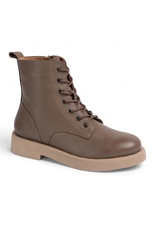 House Of Bruar Ladies Leather Lace Up Boots, Taupe