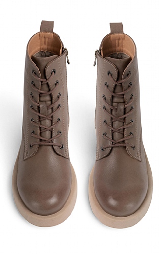 Taupe lace up booties outlet