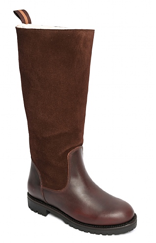 Ladies House of Bruar Sheepskin Lined Boot, Dark Brown