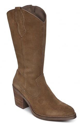 House of Bruar Ladies Suede Cowboy Boot, Taupe