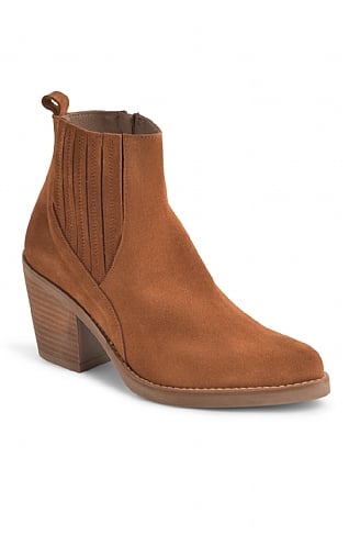 House of Bruar Ladies Suede Cowboy Ankle Boot, Tan