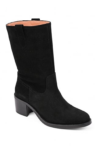 House of Bruar Ladies Mid Heel Calf Boot - Black, Black