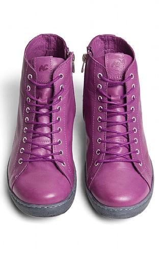 Ladies Leather Short Ankle Boots Purple House of Bruar