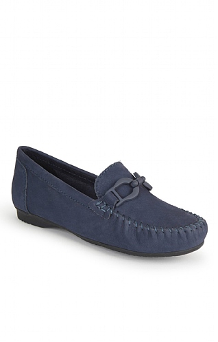 Ladies Marco Tozzi Snaffle Loafer, Navy Nubuck