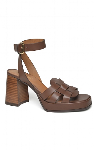 House Of Bruar Ladies Basket Weave Sandals, Brandy