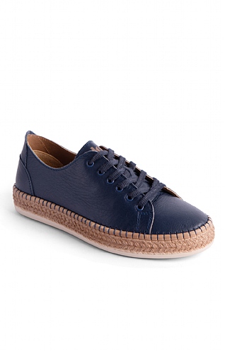 House Of Bruar Ladies Leather Trainers - Navy Blue, Navy
