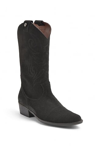 Toni Pons Ladies Embroidered Cowboy Boots - Black, Black