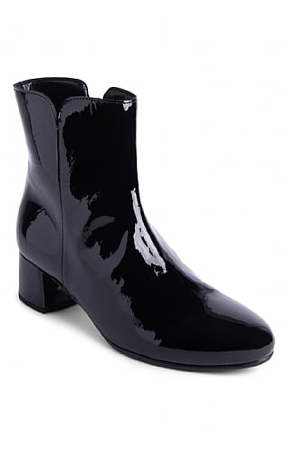 Gabor Ladies Heeled Ankle Boots, Black Patent