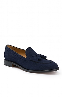 House of Bruar Suede Tassel Loafer - Navy Blue, Navy