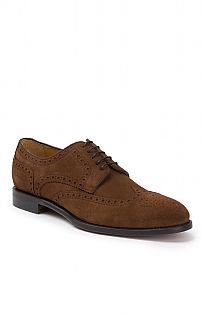 House of Bruar Suede Brogue Shoe, Cognac