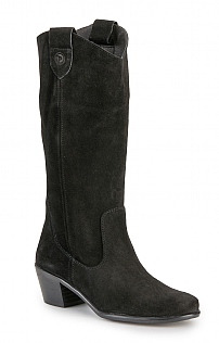 House of Bruar Suede Cowboy Boot - Black, Black