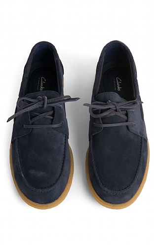 Mens Clarks Clarkbay Go Boat Shoe Navy House of Bruar