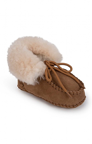 Toddler Sheepskin Lace Slippers