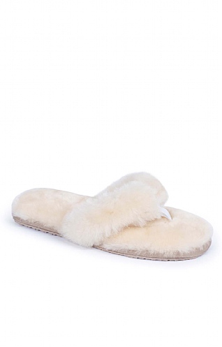 House Of Bruar Ladies Toe Post Mules - Ivory, Ivory