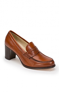 high heel penny loafers