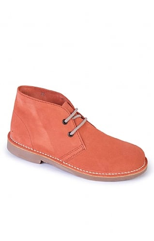 House of Bruar Ladies Suede Desert Boots, Coral