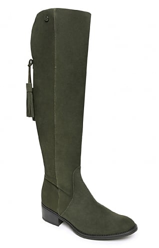 House of Bruar Tall Suede Boots with Tassel - Bottle Green, Bottle