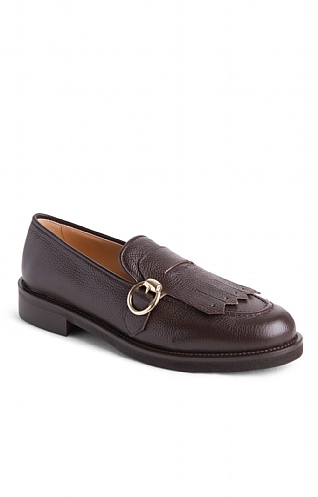 House Of Bruar Ladies Stirrup Tassel Penny Loafers, Dark Brown