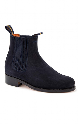 House of Bruar Ladies Short Suede Boot - Navy Blue - Navy