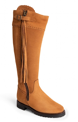 House of Bruar Ladies Sheepskin Lined Riding Boots, Tan