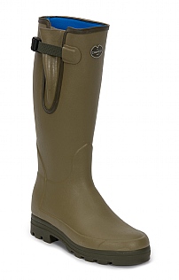 Le Chameau Mens Gusset Neoprene Lined Welly, Dark Green