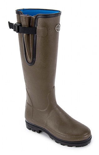 Ladies Le Chameau Gusset Neoprene Lined Wellies, Dark Green