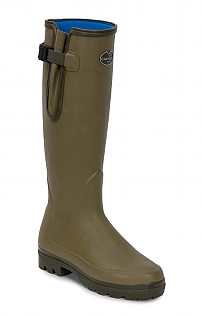 Ladies Le Chameau Gusset Neoprene Lined Wellies - Green, Green