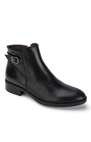 House of Bruar Ladies Strappy Buckle Ankle Boot - Black - Black