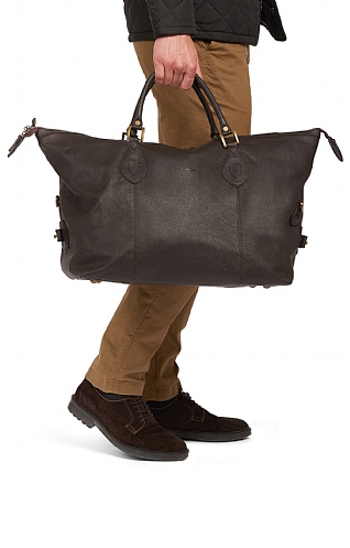 Barbour Leather Medium Travel Explorer Bag