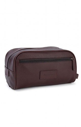 Barbour Leather Wash Bag