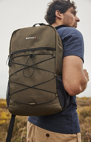 Barbour Arwin Canvas Explorer Backpack, Olive/Black