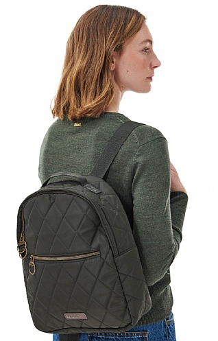 Ladies Barbour Quilted Backpack - Olive, Olive