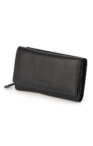 Saddler of Scotland 14cm Trifold Purse - Black, Black