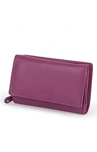 Saddler of Scotland 14cm Trifold Purse - Magenta Red, Magenta