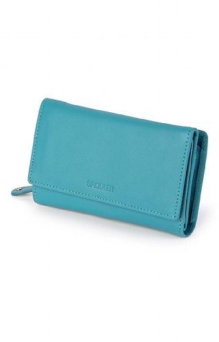 Saddler of Scotland 14cm Trifold Purse, Teal