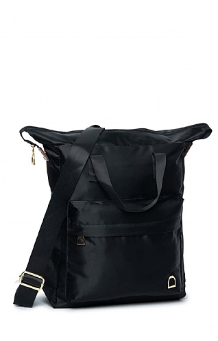 House of Bruar Ladies Nylon Backpack Tote - Black, Black