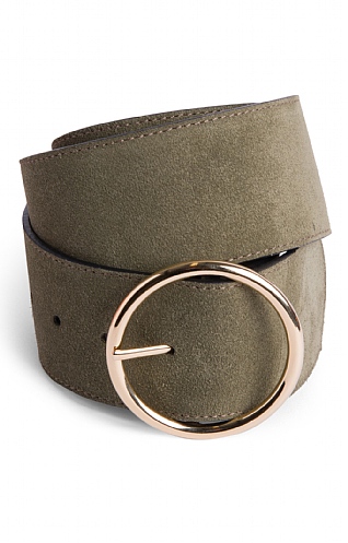 House of Bruar Ladies Wide Suede Belt - Blue Green, Loden