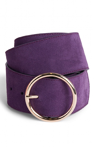 House of Bruar Ladies Wide Suede Belt, Purple