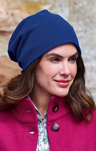 House Of Bruar Slouchy Merino Beanie, Royal