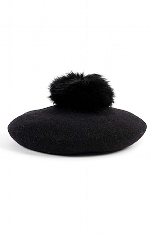 Fur Pom Pom Beret