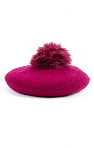 Fur Pom Pom Beret