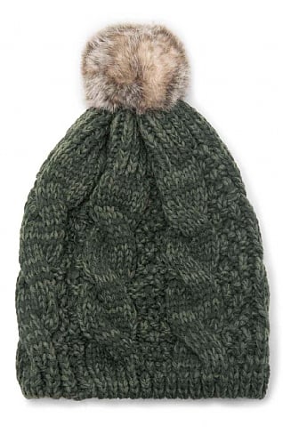House Of Bruar Ladies Cable Tammy Hat, Dark Green