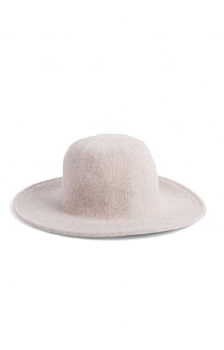 House Of Bruar Ladies Pure New Wool Knitted Floppy Hat, Sand Mix