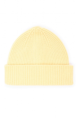 Robert Mackie Lambswool Ribbed Beanie, Primrose